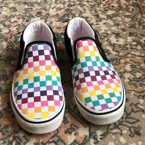 Vans Rainbow Checkered Shoes